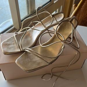 Cosette Champagne Ankle Wrap Heel